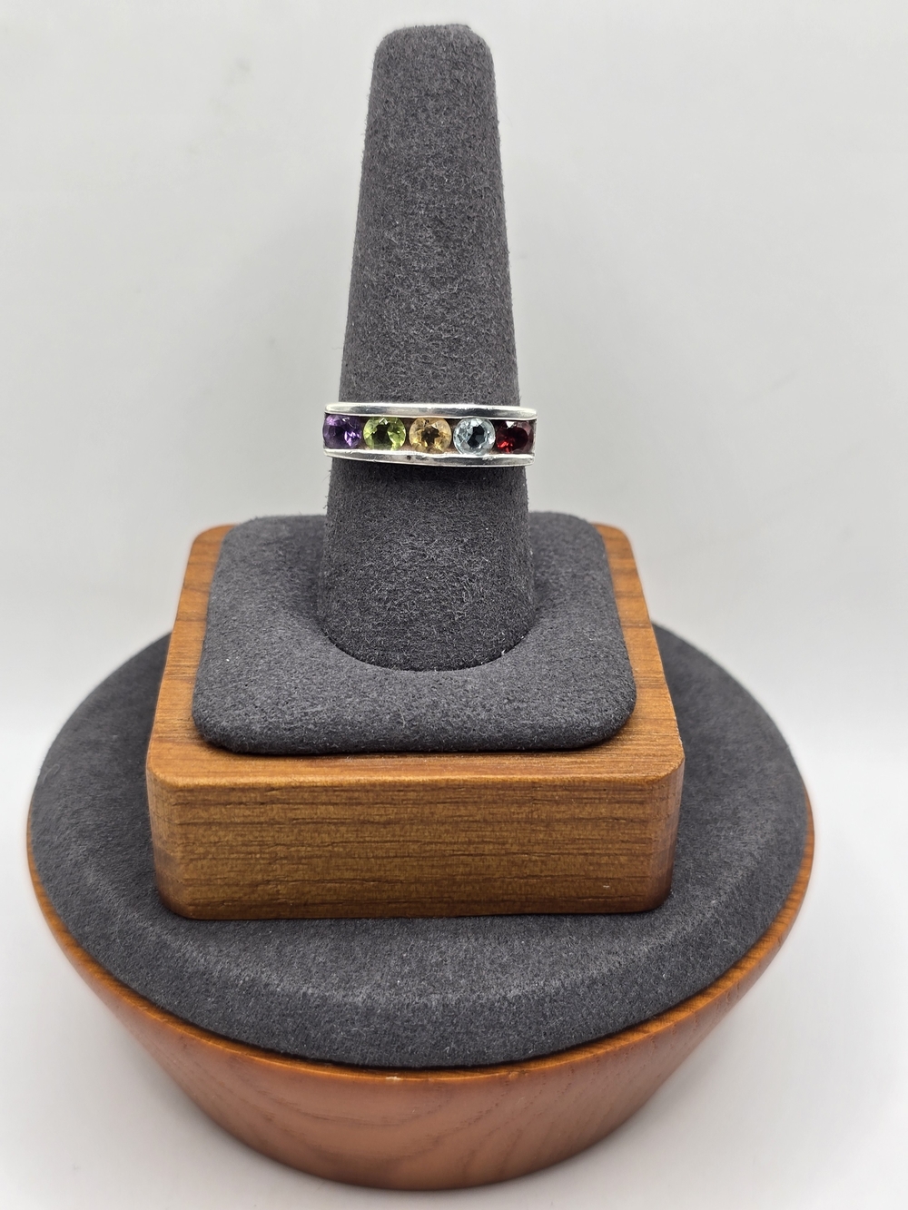 Multi-Gemstone Ring Set In Sterling Silver